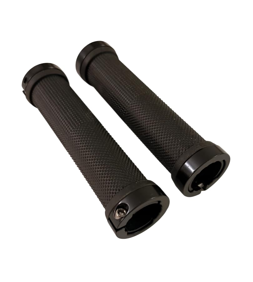 Image of Shrenik Cycle Hand Grip 13cms Length Non Toxic Anti-Slip with Colored Ring for MTB /City Bicycle Handlebar Grips (Black)