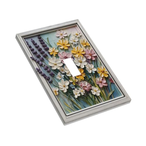 Plaque d'interrupteur fleurs sauvages pour remplacer un cache mural abîmé