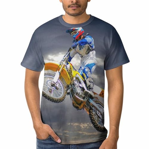 T-shirt moto homme col rond tee shirt manches courtes noir