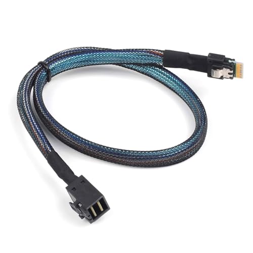 QMQJIA Flexible PCIE4.0 Slimline SFF8654 4i 38P to SFF8643 Cable for Reliability Server Connection 80Mohm Most Impedance