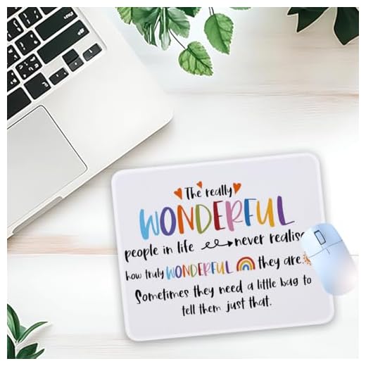 1 Pcs Inspirational Quote Wonderful People Non-Slip Rubber Mouse Pad for Home Office Desk Thank You Gifts for Friends Coworker