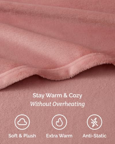 Image of Fleece Sheets Full Size Set - 4-Piece Velvet Flannel Sheet Set - Rose Pink