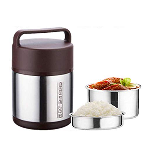 Preisvergleich Produktbild Thermisches Isolierfutterglas, Edelstahl-Vakuum-Isolierbehälter, Großraum-Vakuumbehälter 2.0L Geeignet für Schule / Büro,Gray