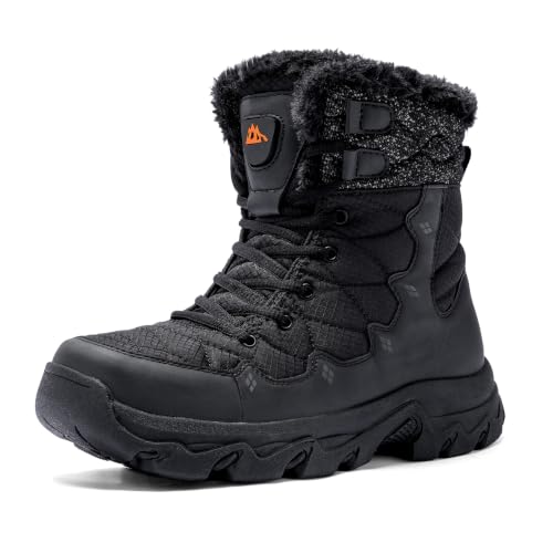 Image of Mens Winter Snow Boots Water Resistant Non Slip Faux Fur Lined