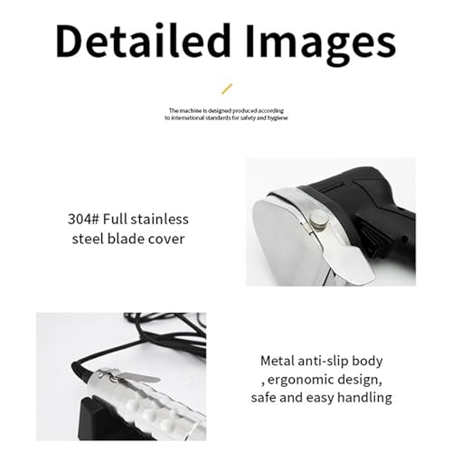 KHZKHC Electric Gyro Cutter, Professional Shawarma Doner Kebab Knife, Stainless Steel Commercial Meat Cutter Machine, Kebab Slicer Sliced Meat Gyros Cutter, for Restaurant Home Outdoor - Image 4