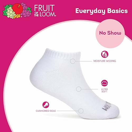Image of Fruit of the Loom Girl's Everyday Essential Soft Cushion Socks
