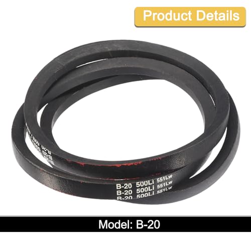 Image of uxcell 3 Pack B-20 Classic Wrapped V-Belt, 23 inch Outside Circumference, Black Industrial Rubber V-Belt