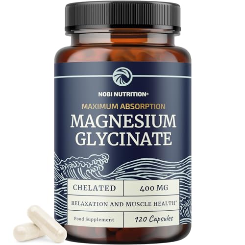 Magnesium Glycinate 400mg | Chelated Bisglycinate for Muscle Relaxation, Bones, Heart, Nerve, Sleep & Calm Support for Women & Men | High Absorption Magnesium Chelate Supplement | 120 Capsules