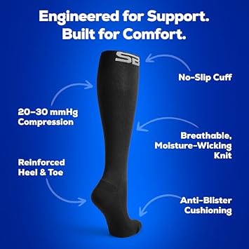 SB SOX - 3 Pairs Size Large Compression Socks