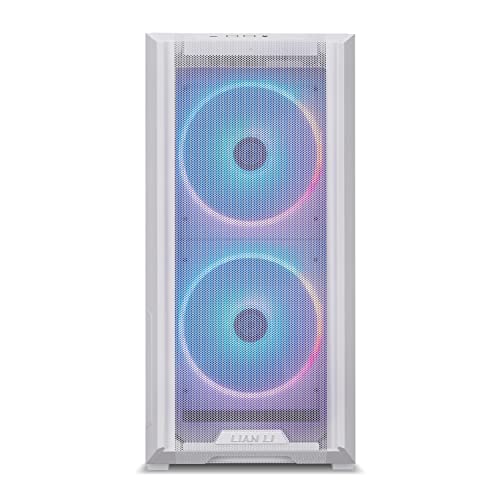 Image of LIAN LI LANCOOL 216 E-ATX PC Case, Airflow Focus RGB Gaming Computer Case with All-Around Mesh Panels, 2x160mm & 1x140mm PWM Fans Pre-Installed and Innovative Rear PCIe Fan Bracket Chassis (White)