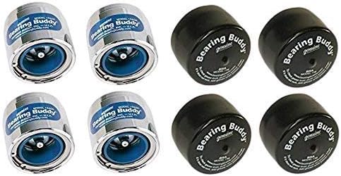 Bearing Buddy (4) 1.980 Boat Trailer Genuine CHROME with Protective Bra & Auto Check 1980A 42202 (2 Pairs)