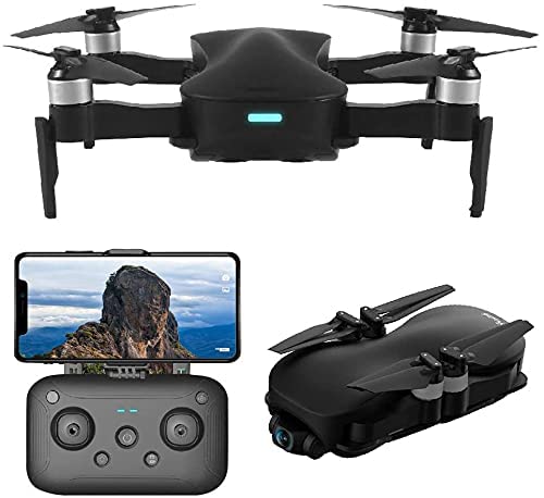 Drone con Cámara, GPS Drone con Cámara 4K Live Video, 110Deg; Cámara De Gran Angular Ajustable, Retención De Altitud, Rango De Control De 3000M con Cardán Autoestabilizador De 3 Ejes (Color: Negro) (