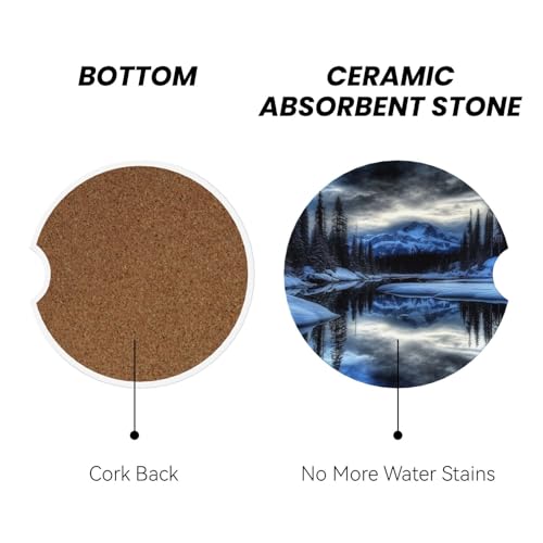 2 Pack Posavasos de Cerámica para Portavasos de Coche miniatura 2