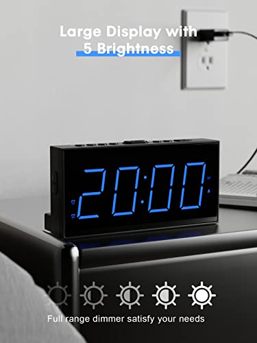 image for ROCAM Digital Alarm Clocks for Bedrooms, Dual Alarm Clock with Battery