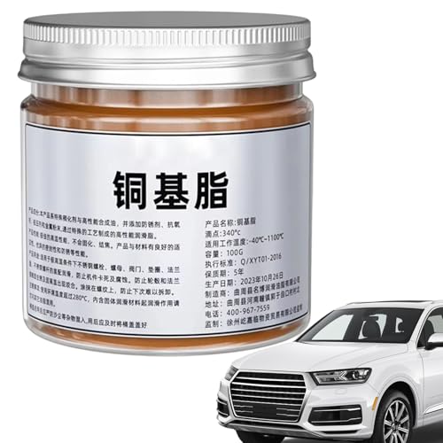 Grasso Per Freni Grasso Al Rame - Grassos Per Alte Temperature 100G, Grassos Antiruggine Resistente Alle Intemperie | Per Bulloni Cuscinetti Valvole Riparazione Auto E Manutenzione Affidabile