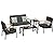 JAMFLY 5 Piece Outdoor Metal Patio Furniture Sectional Set, Outdoor Metal Furniture Patio Conversation Sets with Coffee Table for Patio,Backyard,Balcony