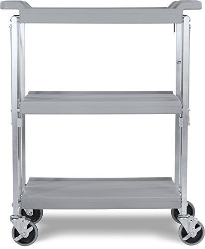 Carlisle Foodservice Products Sbc152123 Fold "N Go Polyethylene Cart, 350 Lbs Capacity, 21" Length X 15" Width Shelf, Gray #TOP1