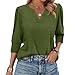 Shirts for Women Trendy 2025 Summer Tops Comfy Loose Lightweight 3/4 Sleeves Blouse V Neck Dressy Casual T Shirts