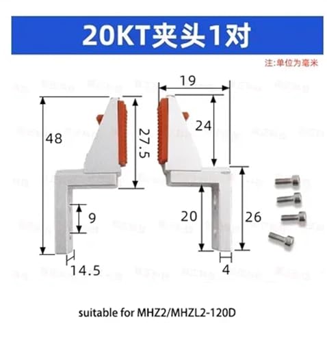 Vérin pneumatique MHZL2-16/20D industriel avec tête de fixation - 3