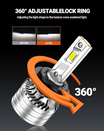 Image of SEALIGHT H7 Bulbs, 90,000LM 14X Brightness, H7 6500K Cool White LED Bulbs, IP68 Waterproof 70000Hrs Lifespan, No Flickering, 1Mins Installation, 2 Pack