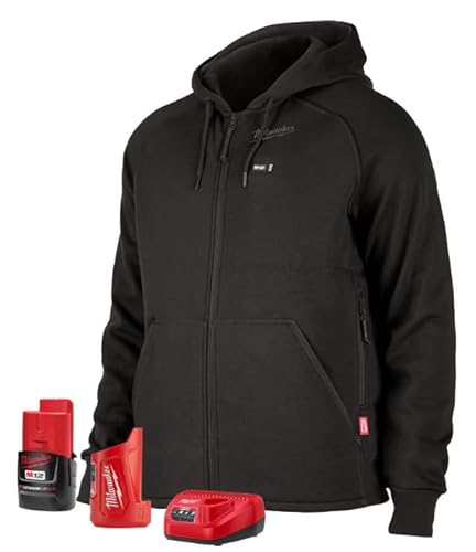 Milwaukee 2381-XL X-Large M12 Cordless Lithium-Ion Black Heated Hoodie Kit (Battery and Charger Included)