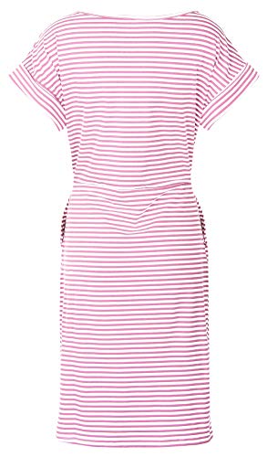 Image of PALINDA Women's Striped Elegant Short Sleeve Wear to Work Casual Pencil Dress with Belt