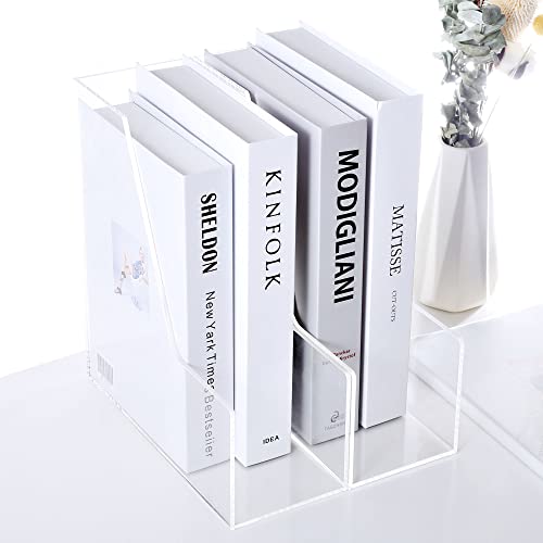 Tonice 2 Slot Clear Acrylic Office Magazine Holder File Holder Office File Organizer And Small Bookshelf For Kids #TOP1