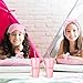 Hoteam 24-Piece Spa Party Supplies Set for Women: 6 Pink Spa Headbands, 6 Velvet Scrunchies, 6 Eye Masks, 6 Pink Plastic Cups (24 oz) for Sleepover, Bachelorette, or Relaxing Night In