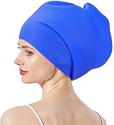 Simfree Swimming Cap,Women Men Silicone Swimming Cap, Extra Large Swim Cap for Long Hair,3D Ergon...