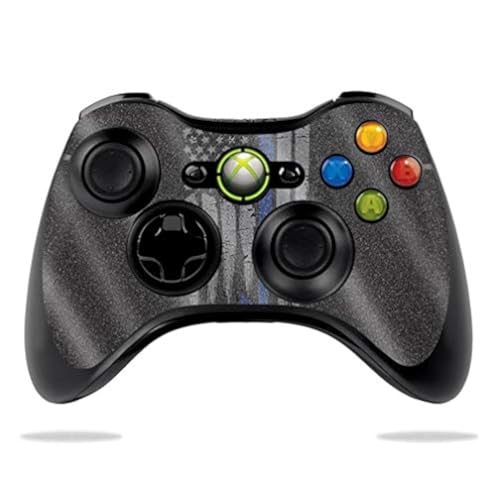 MightySkins Glossy Glitter Skin for Microsoft Xbox 360 Controller - Thin Blue Line K9 | Protective, Durable High-Gloss Glitter Finish | Easy to Apply, Remove, and Change Styles | Made in The USA by MIGHTY SKINS - Used condition - US$9.83