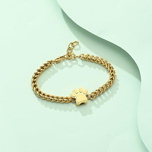 VCCWYQK Paw Print Urn Bracelet for Ashes for Dog/Cat Cremation Jewelry for Ashes Cute Animals Adjustable Memorial Keepsake Bracelets Jewelry Gifts for Women (E) - Image 4