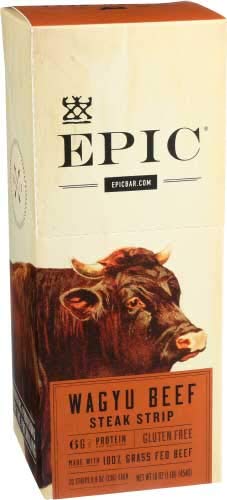 Epic Wagyu Beef Steak Strip, Gluten Free, 0.8 Ounces (Pack Of 20)