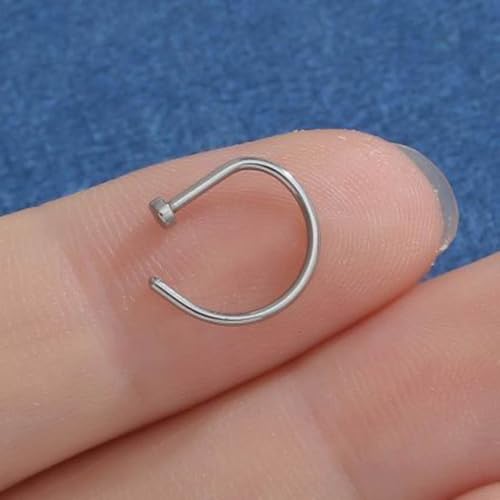 LOMISS PIERCING ARGOLA D-RING TITÂNIO PVD 0,8X8/10 (Prata, 0.8X10)