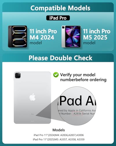 Image of Transparent Keyboard Case for iPad Pro 11 inch (M5 /M4, 2025 /2024) Wireless Keyboard with 7 Colors Backlight, 360 Rotatable Protective Case with Pencil Holder, Multi-Touch Trackpad, Thin & Light, Blue