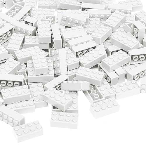 Lekebaby Classic Building Bricks, 100 Piece 2x4 Building Blocks STEM Creative Building Toys Compatible with All Major Brands, Educational Toy for Boys Girls 6 Years Old and Up(2x4 White) - image 1