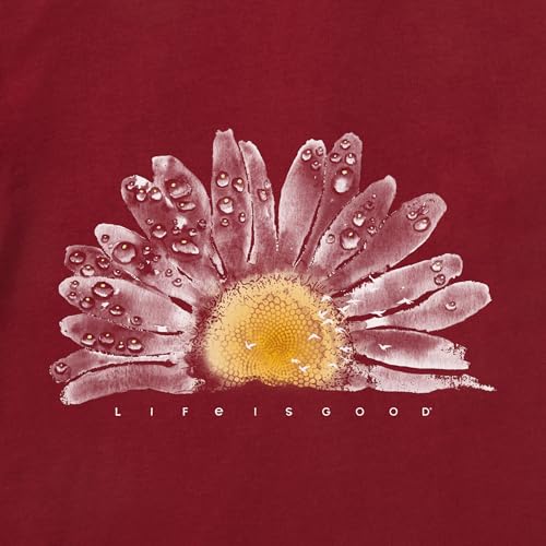 Life is Good Women's Crusher Tee, Short Sleeve Cotton Graphic T-Shirts, Watercolor Daisy Birds2