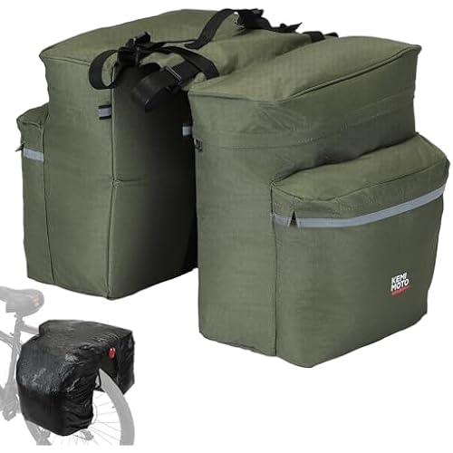 KEMIMOTO Bike Bag Panniers with Rain Cover, 34L Waterproof Rear Rack Bag