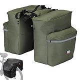 KEMIMOTO Bike Bag Panniers with Rain Cover, 34L Waterproof Bicycle Saddle Bag for Rear Rack Mountain Biking Bags Storage, Ebike Accessories for Commuter Grocery Shopping Travel Carrier, Green
