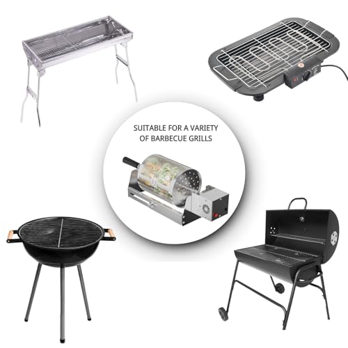 Nimomo Elektrisch Grillkorb, Rollender Drehspieß, Type-C BBQ automatisch rotierender, Rollgrillkorb-Ladeanschluss
