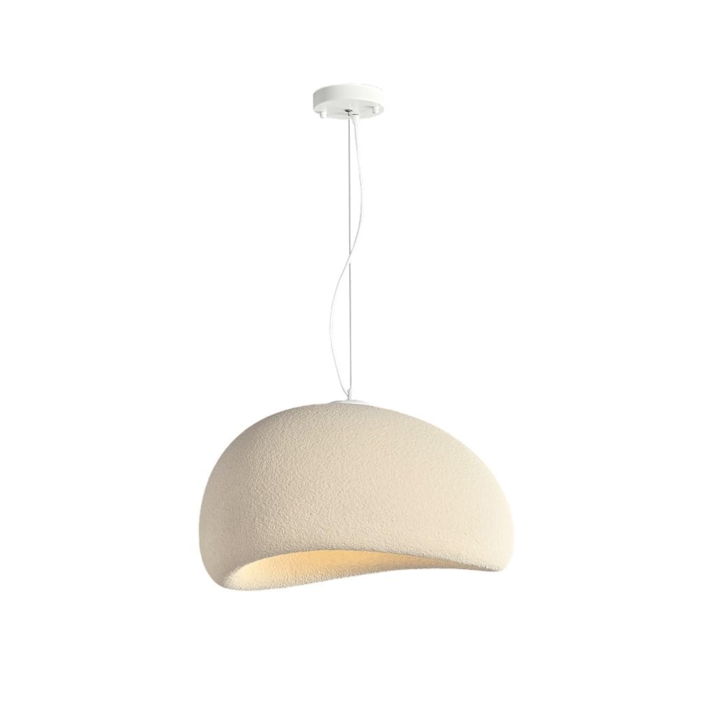 Creative Wabi Sabi Style Lampe Suspendue E27 Lustre En Polystyrène Lumières Suspendues Réglables En Hauteur Modernes Et Simples Adaptées Au Salon Salle À Manger Cuisine(Beige,30cm)