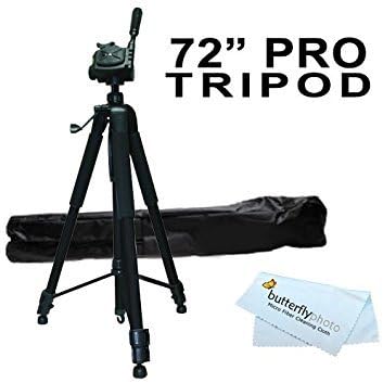 Professional 72-inch Tripod for All Canon Sony, Nikon, Samsung, Panasonic, Olympus, Kodak, Fuji, Cameras and Camcorders + BP Microfiber Cleaning Cloth