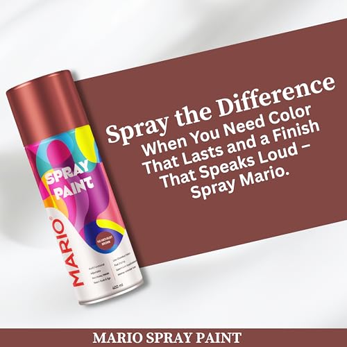 Image of Mario Spray Paint - 142 Anti Rust Brown (400ml) | Anti Rust Spray Paint for Metal, Iron, Gates, Tools & Machinery | Industrial Corrosion Protection