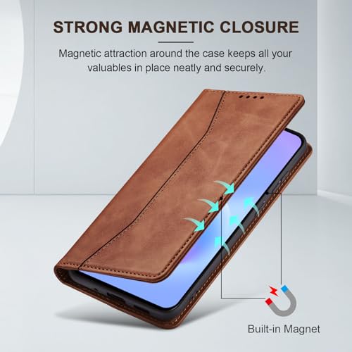 Image of Jasonyu Flip Wallet Case for Samsung Galaxy A57 5G,Brown