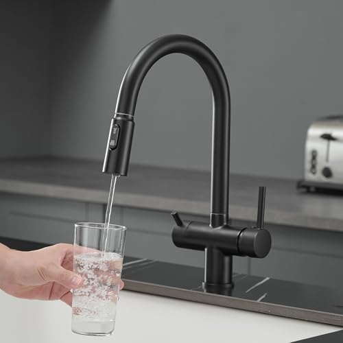 Robinet 3 voies Feng Shui ZR98US mitigeur de cuisine chromé rotatif pour eau filtrée