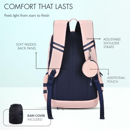Image of Tommy Hilfiger High School & College Backpack Ridge | Large Capacity New York Print Student Bag with Vislon Zip | 3 Compartments | Extra Utility Pouch & Rain Cover | 38L Capacity