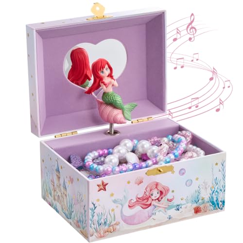 ProCase Musical Mermaid Jewelry Box for Girls, Spinning Mermaid (Box Only)