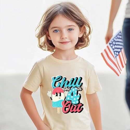 Image of Kids 4th of July Shirt USA Flag Clothes Toddler Boys Girls Children Patriotic Tee Tops 1-7 Years