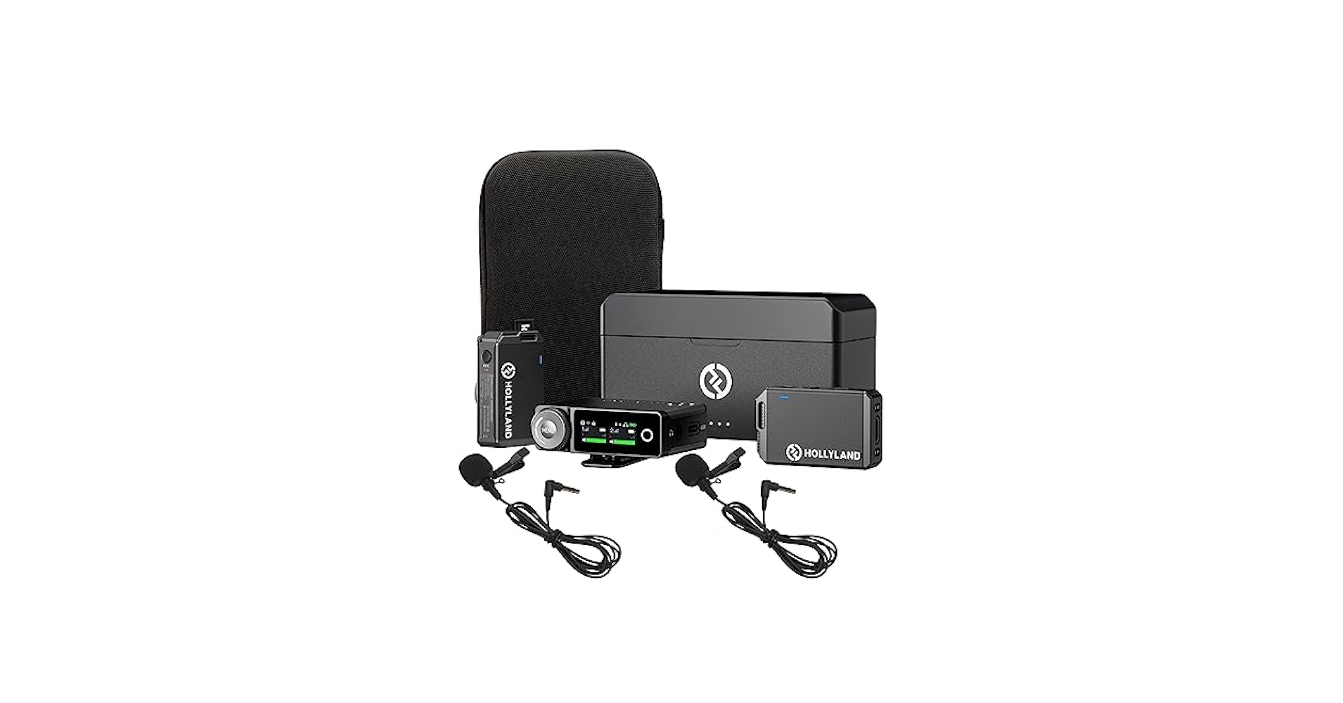 HOLLYLAND LARK MAX DUO ペンダント/風防オプション付き Amazon.com: Hollyland LARK MAX Duo Wireless Mic System with