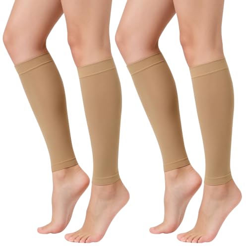 Image of Lin Performance 20-30 mmHg Medical Calf Compression Sleeve for Women and Men Lightweight Footless Socks for Travel Flight Daily Comfort