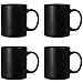Produktbild SHOWFULL 340ml Tasse 4er Set, Family Keramiktasse für Kaffee, Tee, Kakao und Glühgetränke, klassische Tassen, Mattschwarz